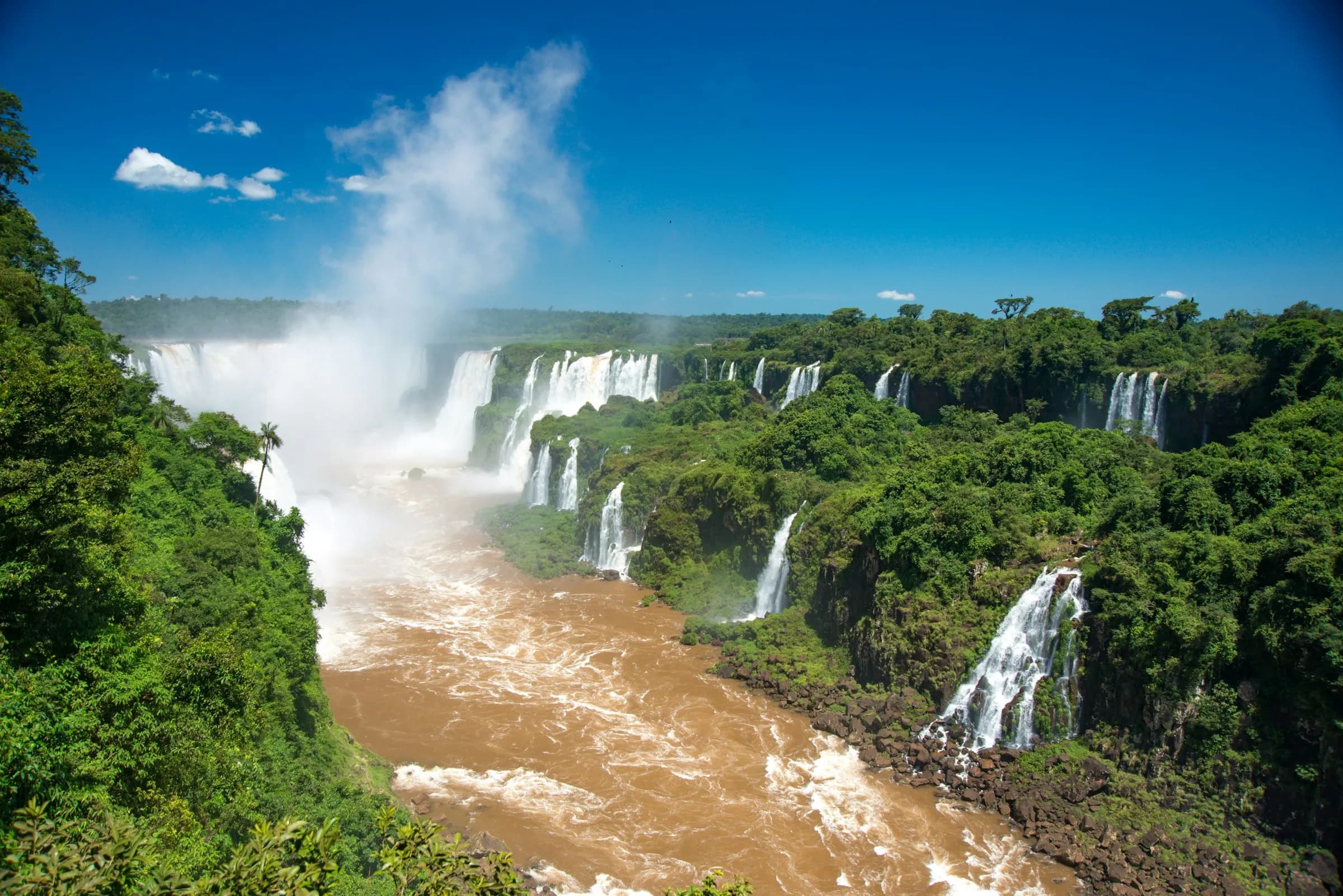 Iguazú Falls surrounded by subtropical rainforest